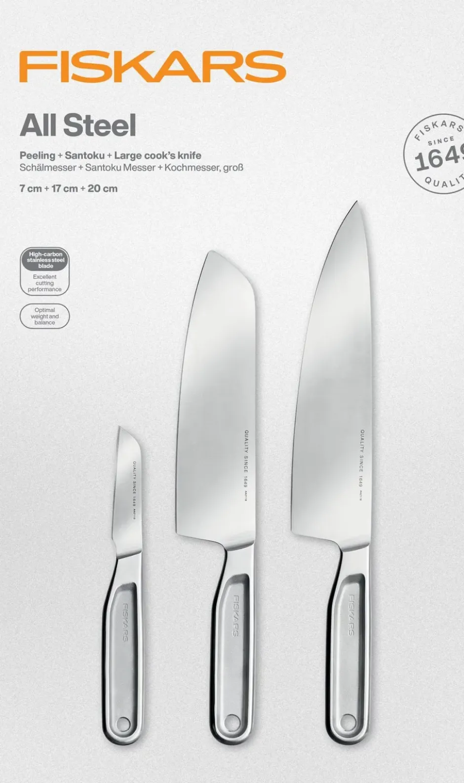 All Steel knivset, 3 delar