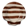 Armona stripe tallrik 23,5x23,5 cm, Mörkbrun-vit