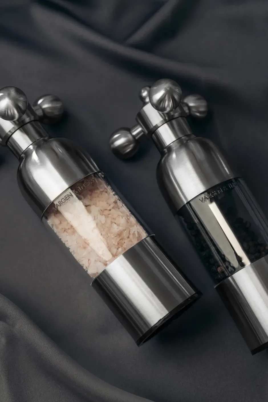 Axia salt- och pepparkvarn set, Borstat stål
