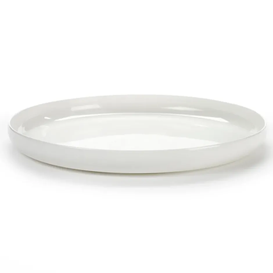 Base tallrik med hög kant vit, 28 cm
