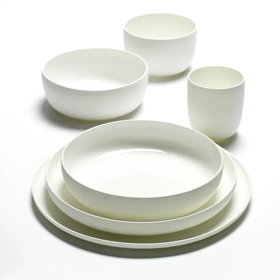 Base tallrik med hög kant vit, 28 cm