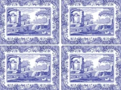 Blue Italian bordsunderlägg 4-pack, Blå-vit