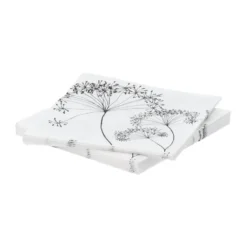 Botanical pappersservett, Vit-svart, 20‑pack, 33×33 cm