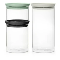 Brabantia glasburk 3-pack, Svart-grå-grön