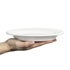 Bubbles oval tallrik 20 cm, Vit
