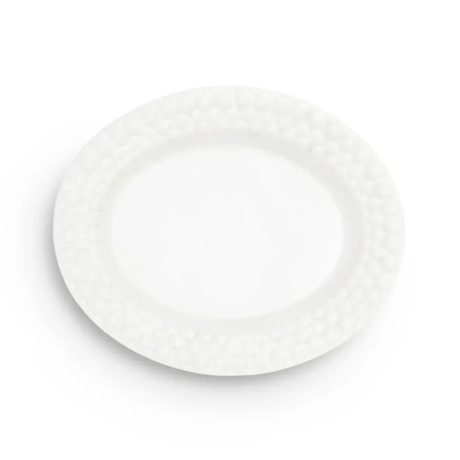 Bubbles oval tallrik 20 cm, Vit