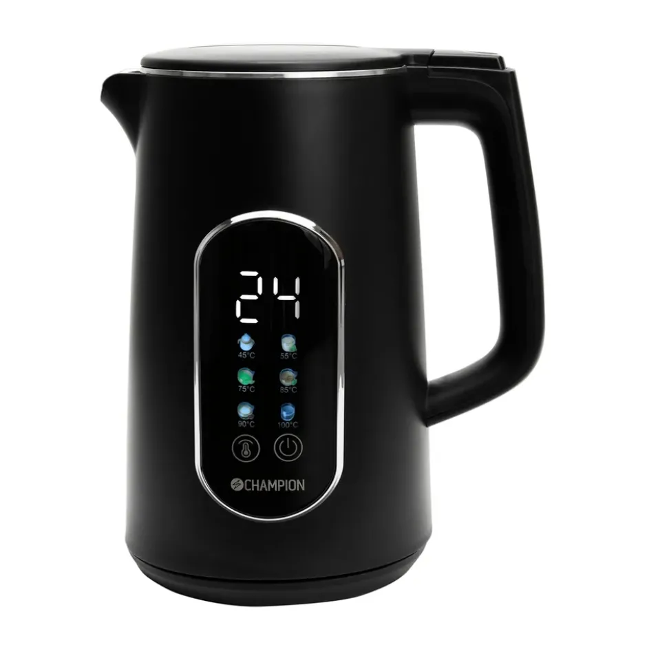 Champion Digital Temp vattenkokare, Mattsvart, 1,7 L