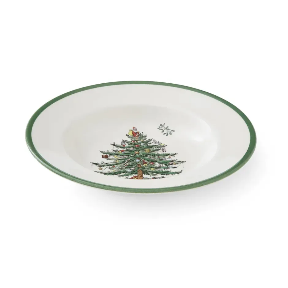 Christmas Tree sopptallrik, White-green-red, 23 cm