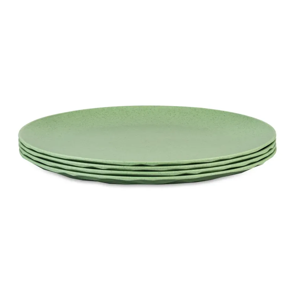 Club tallrik Ø26 cm 4-pack biocirkulär termoplast, Nature leaf green
