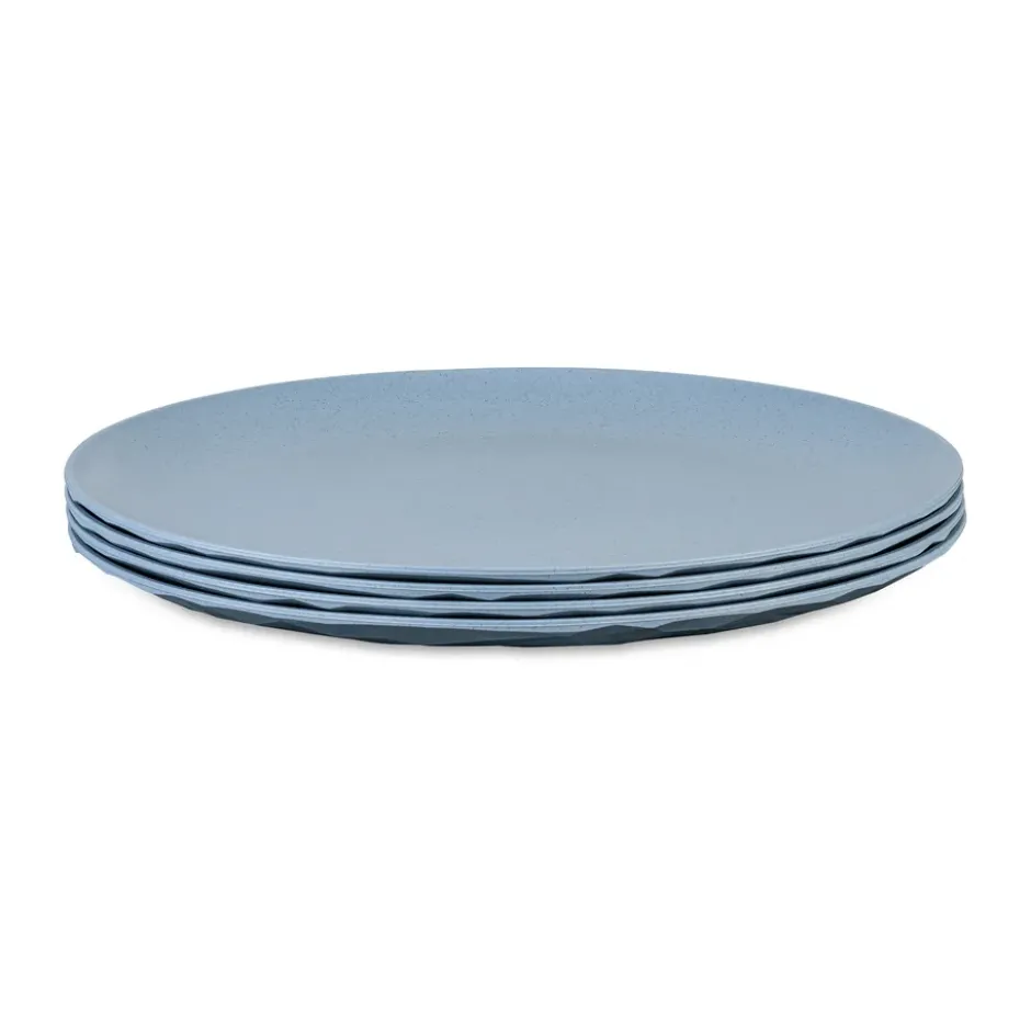 Club tallrik Ø26 cm 4-pack biocirkulär termoplast, Nature flower blue