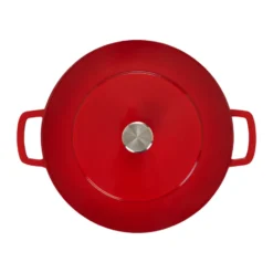 Combekk Enameled gjutjärnsgryta Ø32 cm, Cherry-silver knob