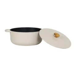 Combekk Enameled gjutjärnsgryta Ø24 cm, Sand-gold knob