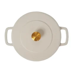 Combekk Enameled gjutjärnsgryta Ø24 cm, Sand-gold knob