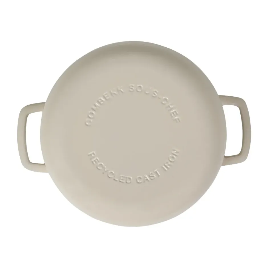 Combekk Enameled gjutjärnsgryta Ø24 cm, Sand-gold knob