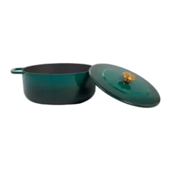 Combekk Enameled gjutjärnsgryta Ø28 cm, Holly Green-gold knob