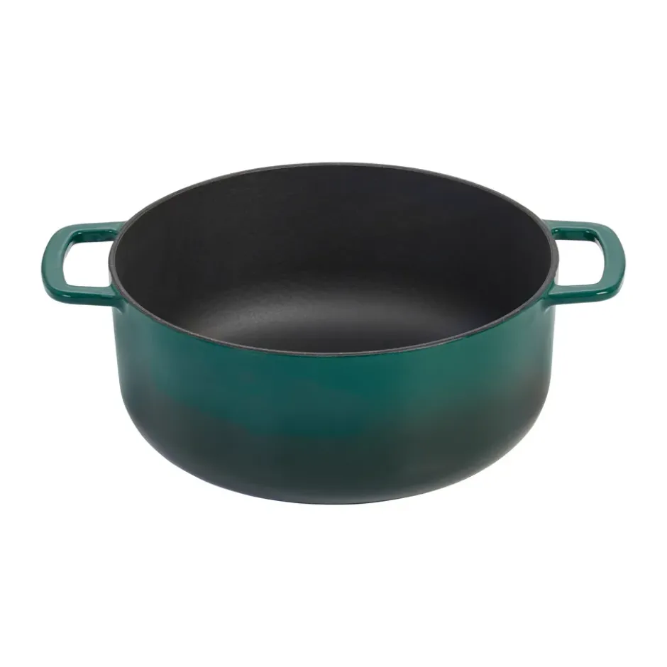 Combekk Enameled gjutjärnsgryta Ø28 cm, Holly Green-gold knob