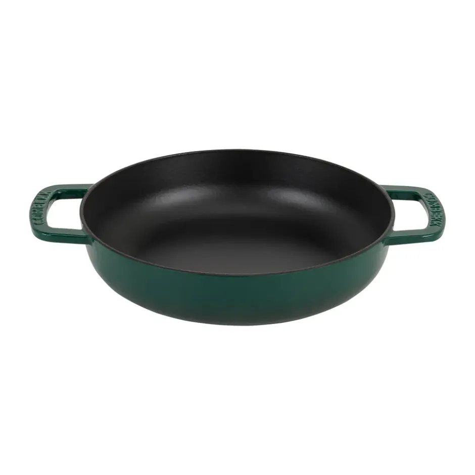 Combekk Enameled traktörpanna gjutjärn Ø28 cm, Holly Green-gold knob
