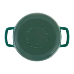 Combekk Enameled traktörpanna gjutjärn Ø28 cm, Holly Green-gold knob