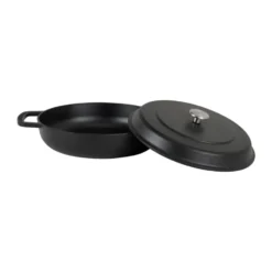 Combekk Enameled traktörpanna gjutjärn Ø28 cm, Black-silver knob