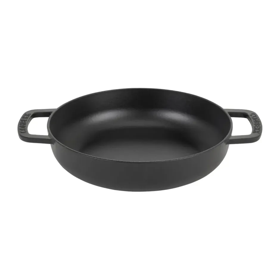 Combekk Enameled traktörpanna gjutjärn Ø28 cm, Black-silver knob