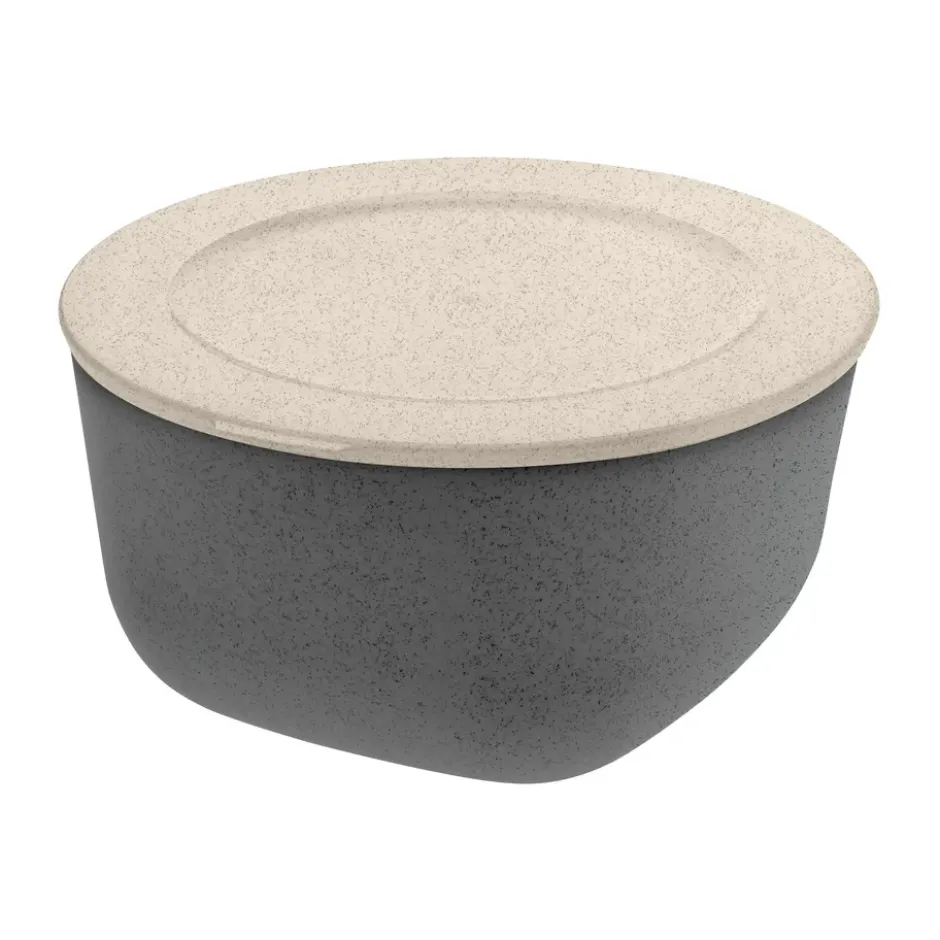 Connect skål/bunke med lock 2 L biocirk termoplast, Nature ash grey