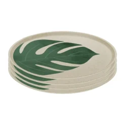 Connect tallrik Ø25,5 cm 4-pack, Monstera leaf
