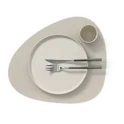 Corduroy bordstablett curve L, Oyster White
