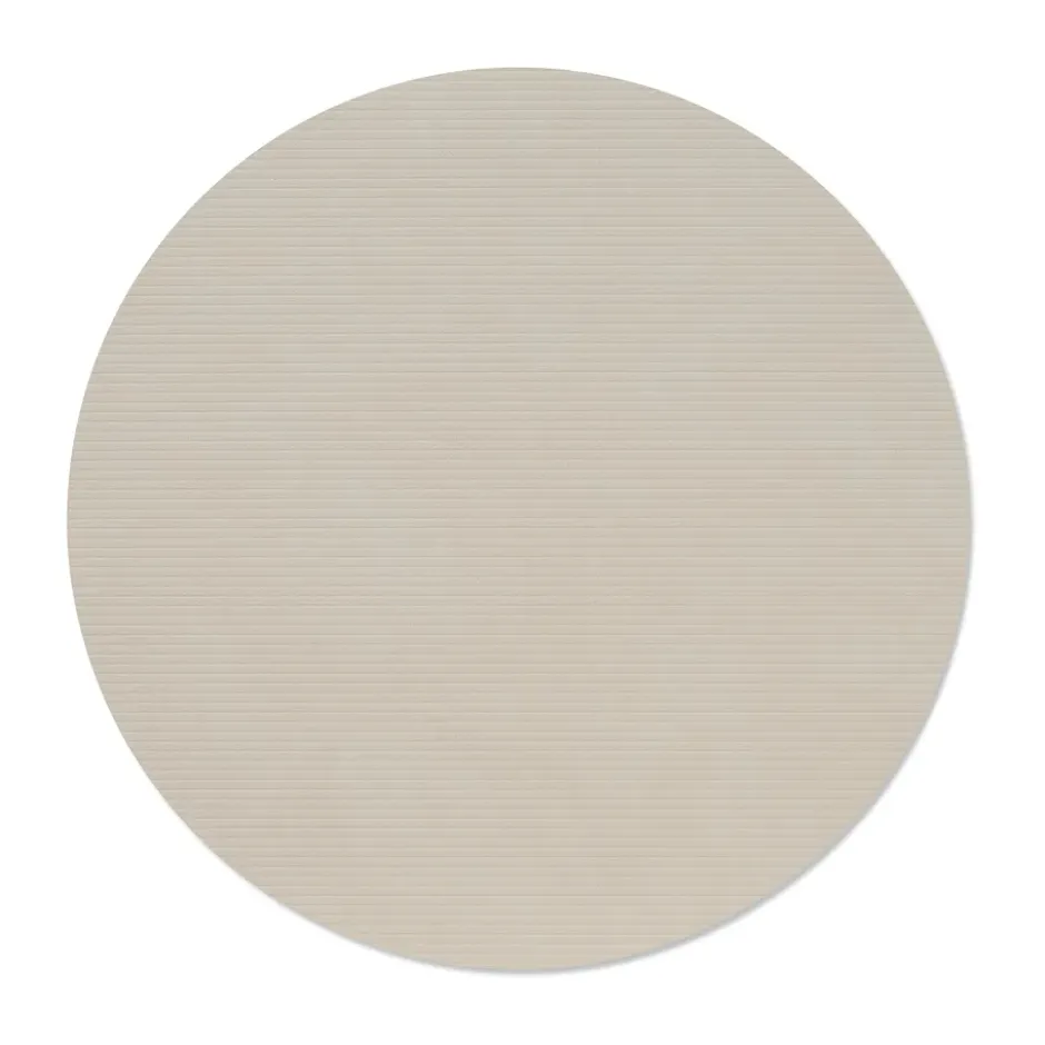 Corduroy bordstablett, Oyster white, circle, L