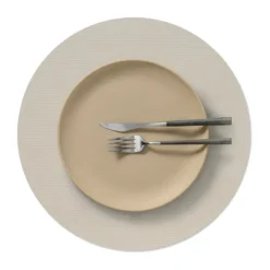 Corduroy bordstablett, Oyster white, circle, L