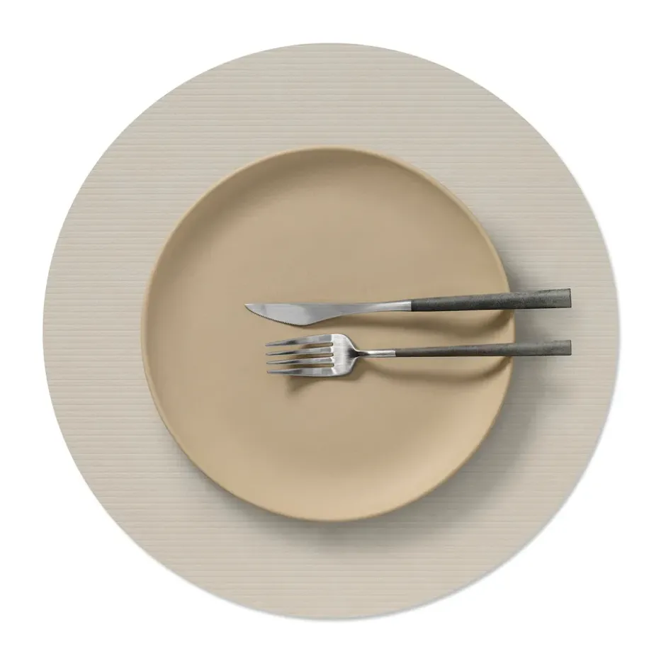 Corduroy bordstablett, Oyster white, circle, L