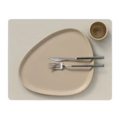 Corduroy bordstablett square L, Oyster White