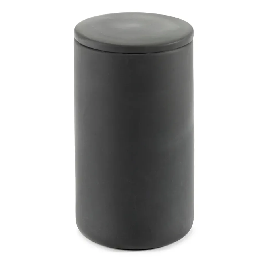 Cose förvaringsburk rund med lock hög Ø7 cm, Dark Grey