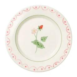 Cottage flower Wild Strawberry salladstallrik, Red, 22 cm