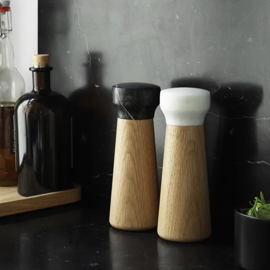 Craft saltkvarn ek-vit marmor, liten