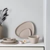 Curve Stoneware assiett 19x22 cm, Sand