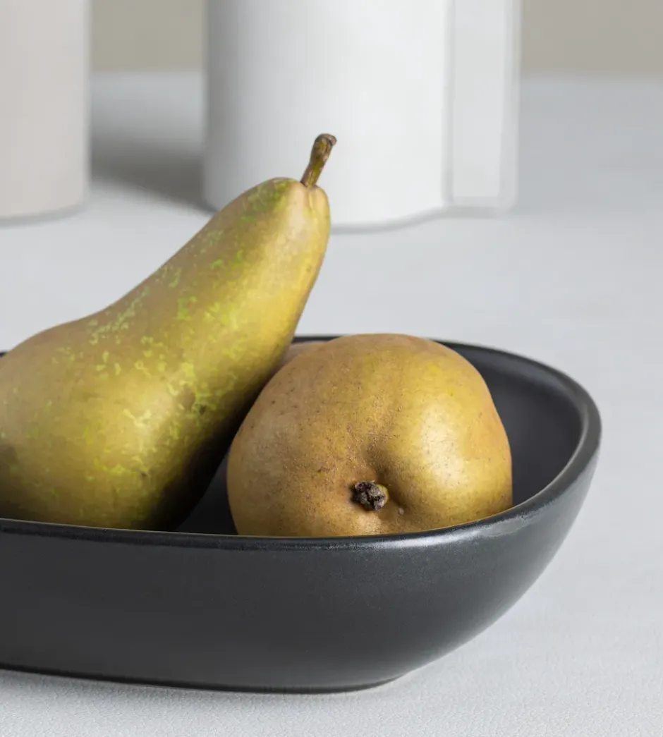 Curve Stoneware djup tallrik 19x22 cm, Black