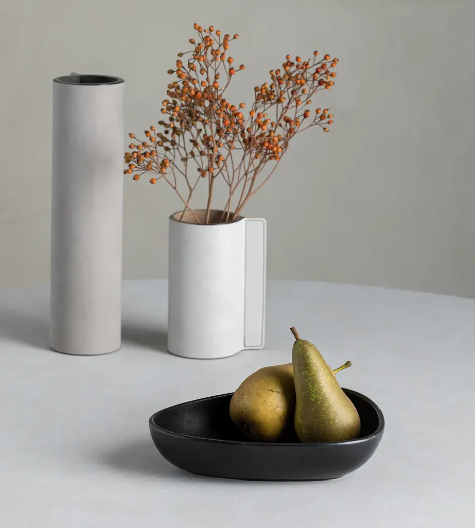 Curve Stoneware djup tallrik 19x22 cm, Black
