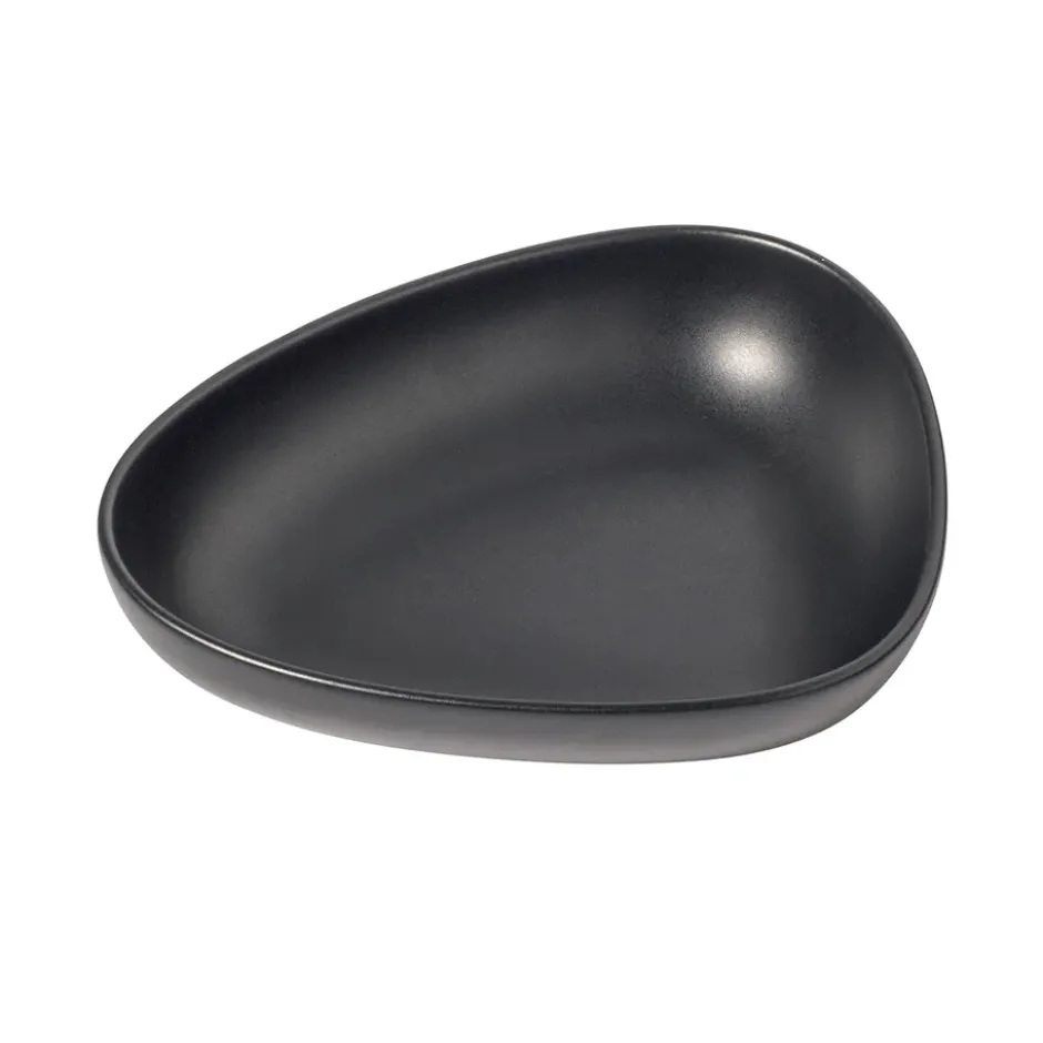 Curve Stoneware djup tallrik 19x22 cm, Black