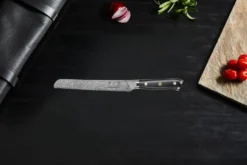 Damascus By Hâws brödkniv 33 cm, Svart-rostfritt stål