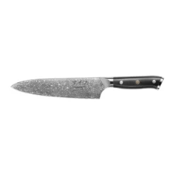 Damascus By Hâws kockkniv 32 cm, Svart-rostfritt stål
