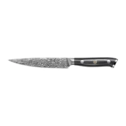 Damascus By Hâws universalkniv 23,6 cm, Svart-rostfritt stål
