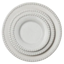 Daria mattallrik Ø28 cm 2-pack, Cotton white shiny