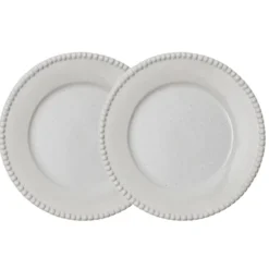 Daria mattallrik Ø28 cm 2-pack, Cotton white shiny