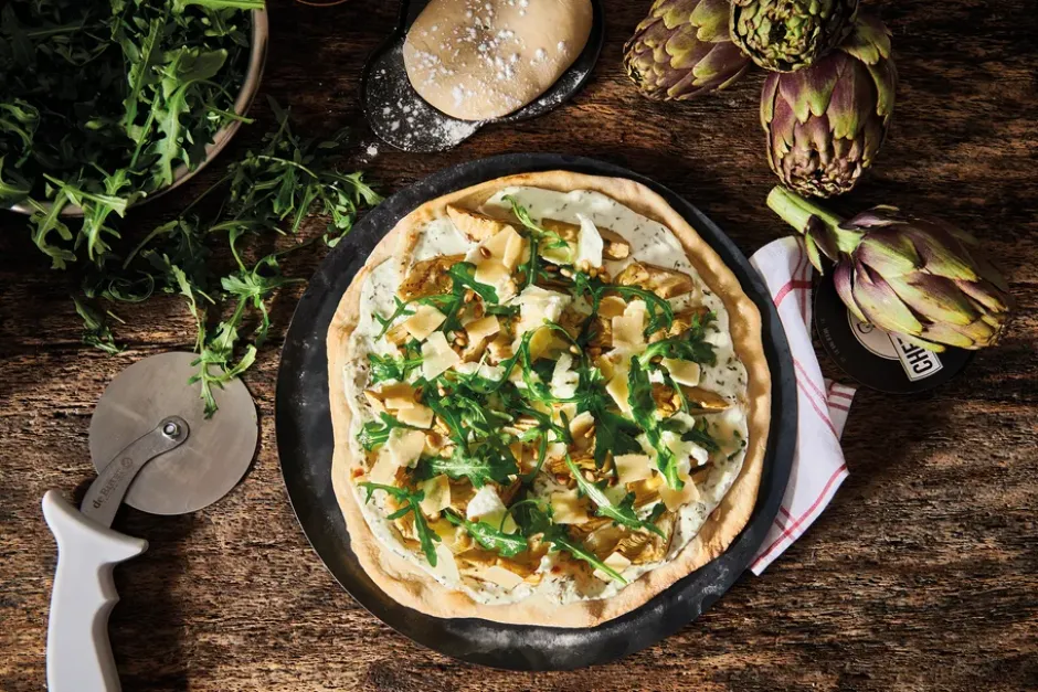De Buyer pizzaplatta kolstål, Ø32 cm
