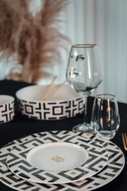 DECO tallrik Ø29 cm, Vit-svart
