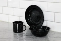 Doris emaljtallrik Ø20 cm, Svart