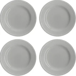 Dots assiett 22 cm 4-pack, Grå