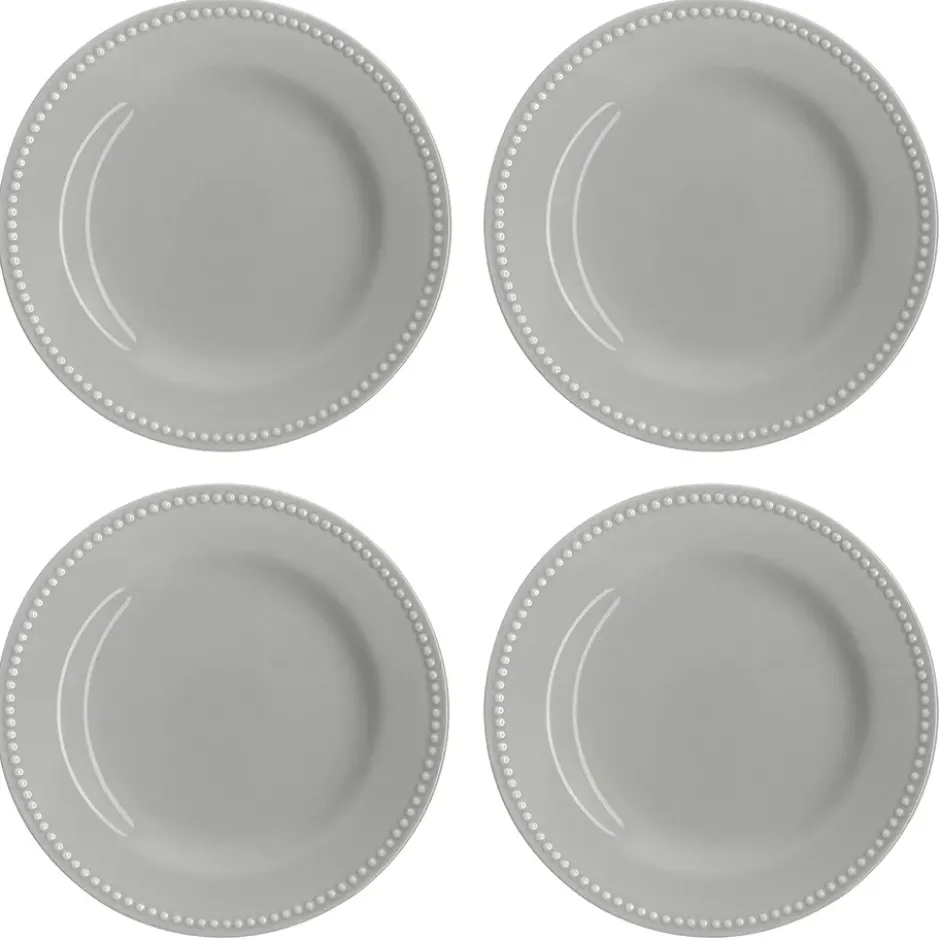Dots assiett 22 cm 4-pack, Grå