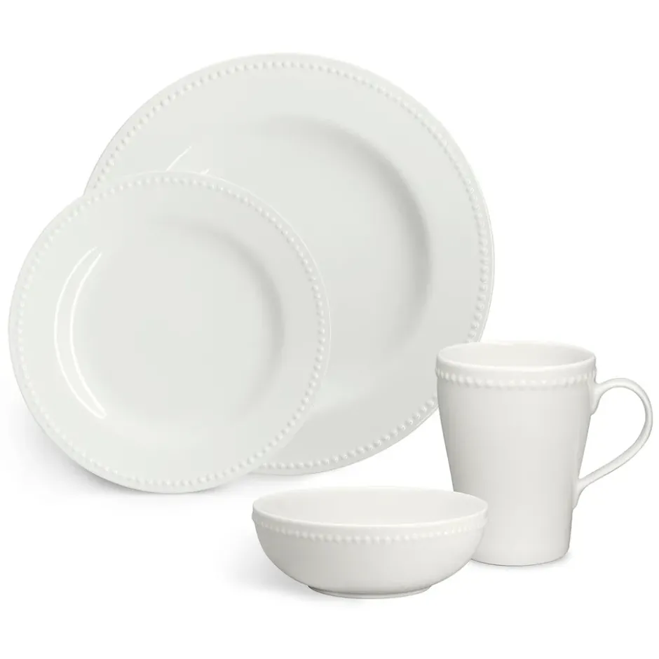Dots frukostskål 60 cl 4-pack, Cremevit