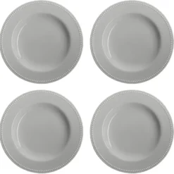 Dots tallrik 28 cm 4-pack, Grå